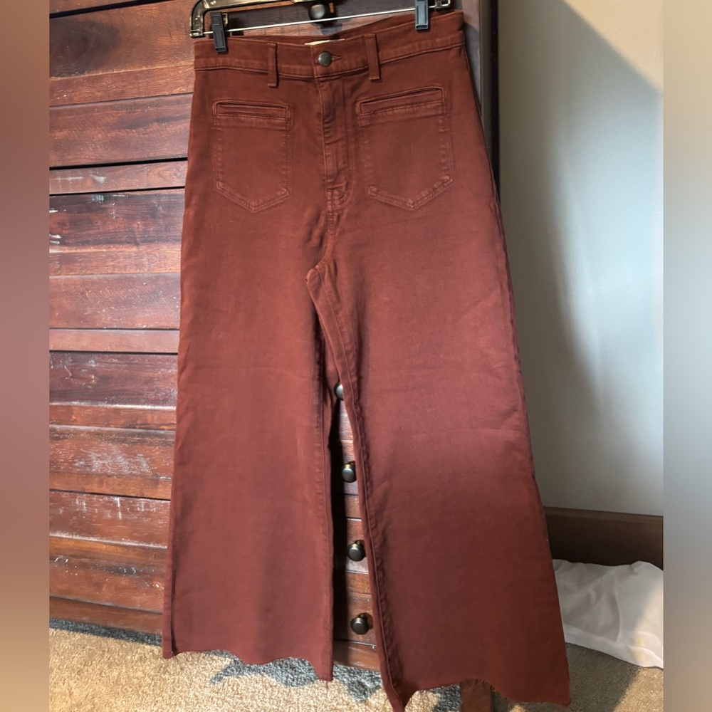 Madewell NWOT High-Waist Rust Brown Wide-Leg Jeans Sz 29 - Picture 4 of 10